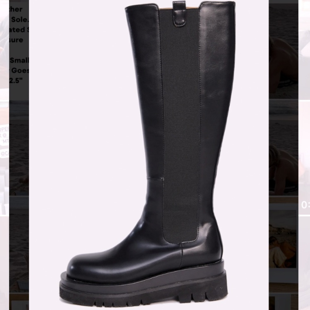 Source Unknown - Lug Sole High Knee Platform Boots Black NWOT🌀🌀💙